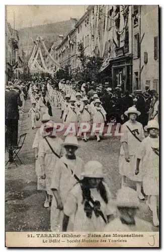 Tarare Cartes postales Fetes des Mousselines Le defile Societe feminie des touristes