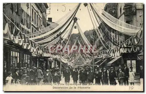 Tarare Cartes postales Fete gymnique de s29 et 30 juin 1912 Decoration de la pecherie TOP