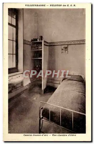 Cartes postales Villeurbanne Peloton des EOR Caserne Jeanne d'arc Une chambre d'eleve Militaria