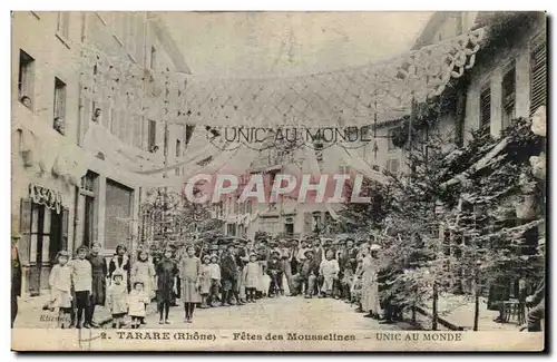 Tarare Cartes postales Fetes des Mousselines Unic au monde (sic !) TOP