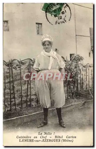 Cartes postales la Melie ! Cuisiniere en chef Hotel Carton Lamure sur Azergues TOP (metiers)