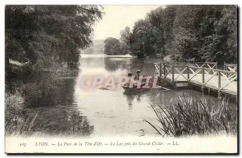 Lyon Ansichtskarte AK Le parc de la Tete d&#39or Le lac pris du grand chalet