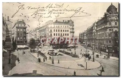 Lyon Cartes postales place de la Republique