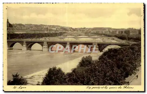 Lyon Cartes postales Les ponts et les quais du Rhone