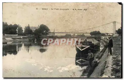 Gray Cartes postales Le pont suspendu (pecheur)