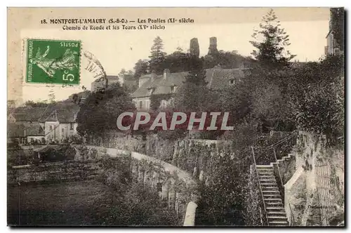 Montfort l&#39amaury Cartes postales Les poulies Chemin de ronde et les tours