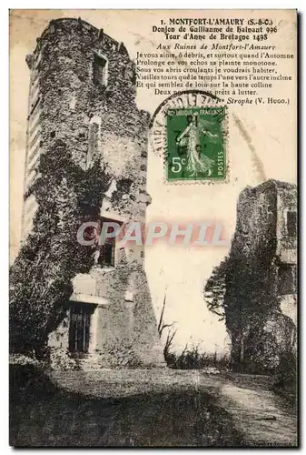 Montfort l&#39amaury Cartes postales Donjon de Guillaume de Hainaut 996 Tour d&#39Anne de Bretagne