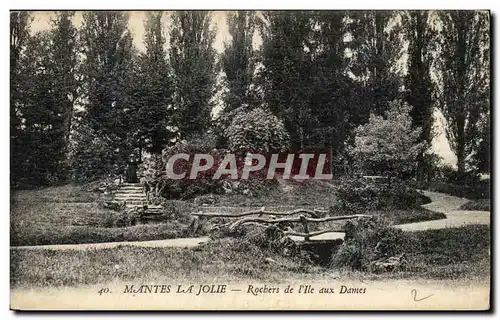 Mantes la Jolie Ansichtskarte AK Rochers de l&#39ile aux DAmes