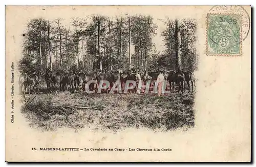 Maisons Laffitte Ansichtskarte AK La cavalerie au camp Les chevaux a la corde