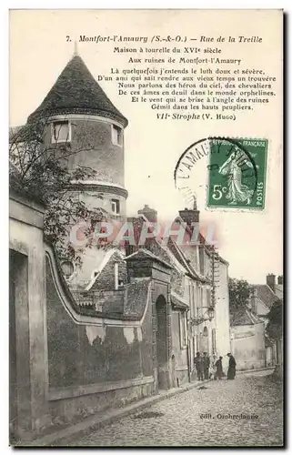 Cartes postales Montfort l&#39amaury Rue de la Treille Maison a tourelle