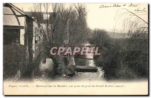 Cartes postales Beynes Deversoir sur la Mauldre Vue prise du pont du grand moulin &#39amont)