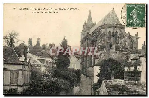 Ansichtskarte AK Montfort L&#39amaury Abside de l&#39eglise vue de la rue du Four