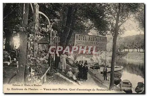 Cartes postales Vaux sur Seine Quai d&#39accostage du Restaurant Venise Environs de Meulan
