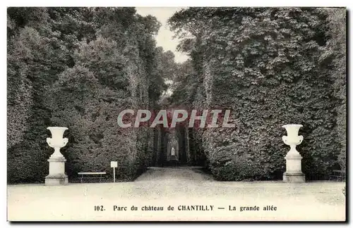 Cartes postales Parc du chateau de Chantilly La grande allee