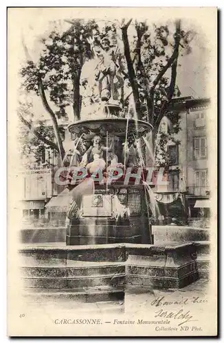 Ansichtskarte AK Carcassonne Fontaine monumentale