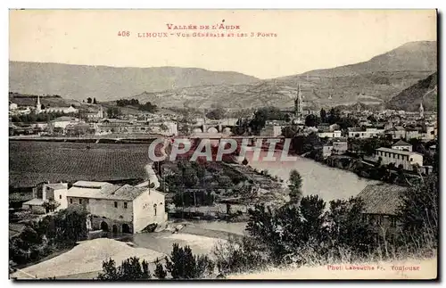 Cartes postales Vallee de l'Aude Vue generale et les 3 ponts