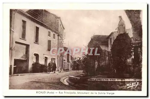 Ricaud - Rue Principale Monument de la Saint Vierge - Cartes postales