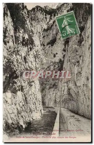 Vallee de l'aude Cartes postales DEfile de Saint Georges Partie la plus etroite des gorges