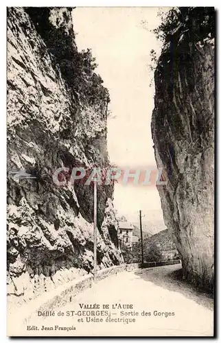 Vallee de l&#39Aude - Defile de St Georges - Sortie des Gorges et Usine electrique - Ansichtskarte AK