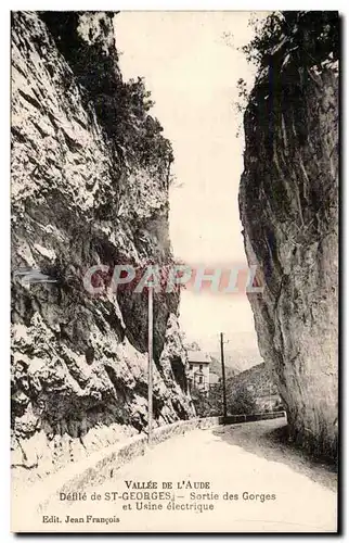 Vallee de l&#39Aude - Defile de St Georges - Sortie des Gorges et Usine electrique - Cartes postales