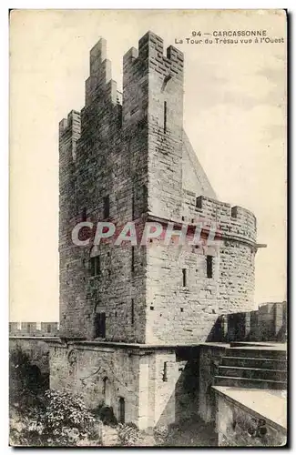 Carcassonne Cartes postales La tour du Trseau vu a l&#39ouest