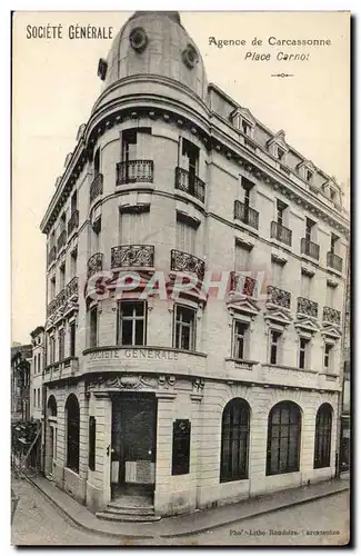 Carcassonne Cartes postales Societe Generale Agence Place Carnot
