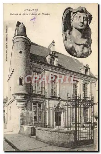 Etampes Ansichtskarte AK Maison et buste d&#39anne de Pisseleu