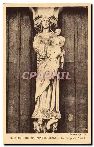 Basilique de Longpont Ansichtskarte AK La vierge du portail