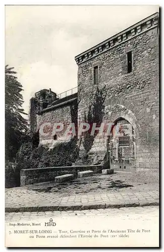 Cartes postales Moret sur Loing Tour Courtine et porte de l&#39ancienne tete de pont ou poste avance defendant l