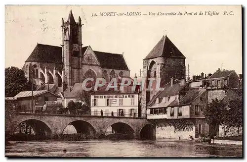 Moret sur Loing Cartes postales Vue d&#39ensemble du pont de l&#39eglise (vignette sante BcG Tuberculose)