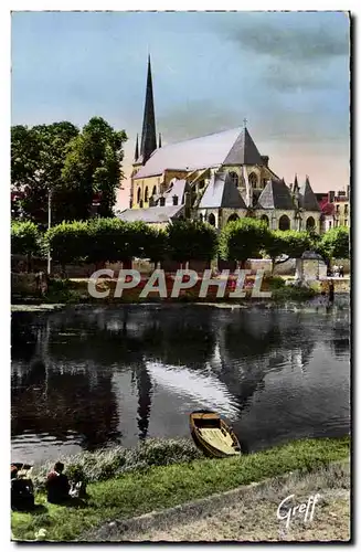 Nemours Cartes postales L&#39abside de l&#39eglise St Jean Baptiste reflets dans le Loing