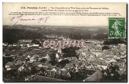 Provins Cartes postales Vue d&#39ensemble de la ville basse prise des terrasses du college