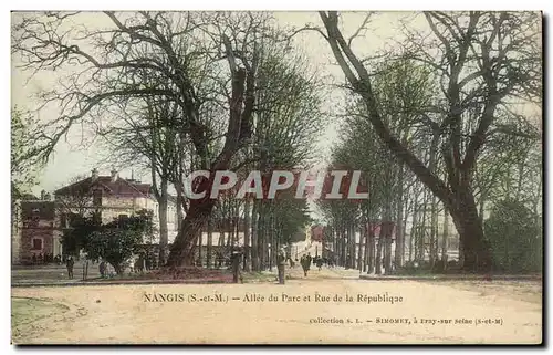 Nangis Cartes postales Allee du parc et rue de la Republique