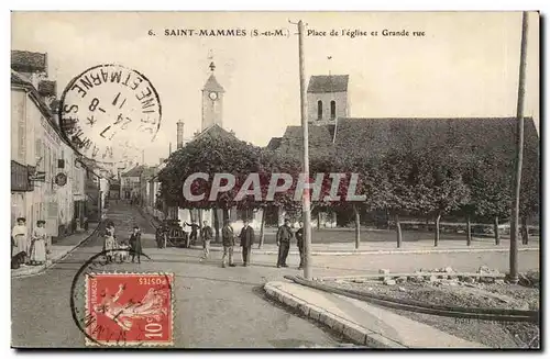 Saint Mammes - Place de l&#39Eglise et Grande rue- Cartes postales