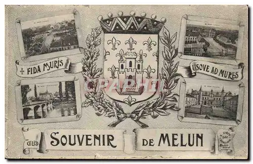 Melun - Souvenir de Melun - Ansichtskarte AK