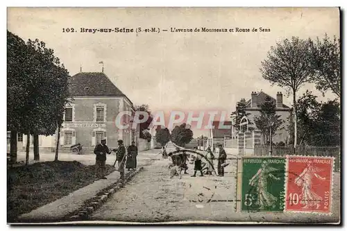 Bray sur Seine - L&#39Avenue de Mousseaux et Route de Sens - Cartes postales