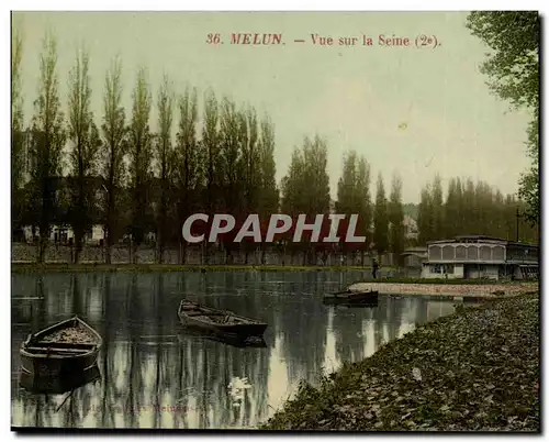 Melun - Vue sur la seine Ansichtskarte AK