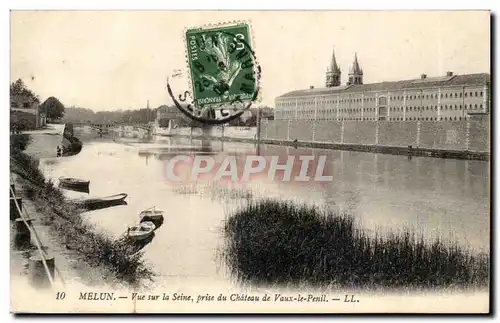 Melun - Vue sur la Seine prise du Chateau de Vaux le Peuil Cartes postales