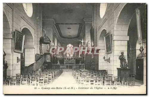 Crecy en Brie - Interieur de L&#39Eglise - Ansichtskarte AK