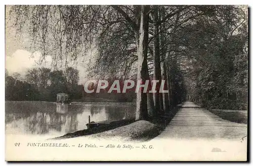 Fontainebleau - Le Palais - Allee de Sully - Ansichtskarte AK