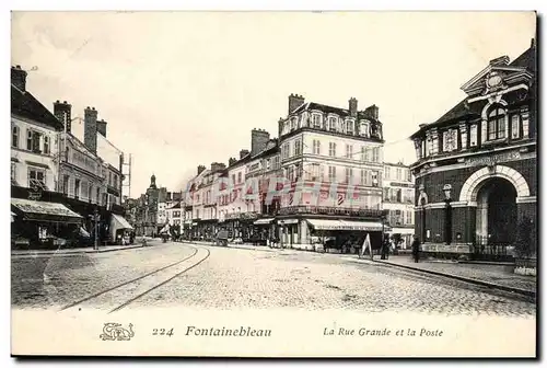 Fontainebleau Ansichtskarte AK La rue grande et la Poste