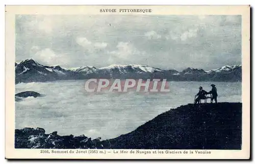 Cartes postales Sommet du Jovet (2563m) La mer de nuages et les glaciers de la Vanoise