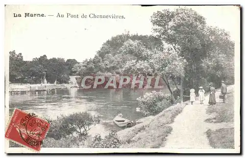 La Marne Ansichtskarte AK Au pont de Chennevieres