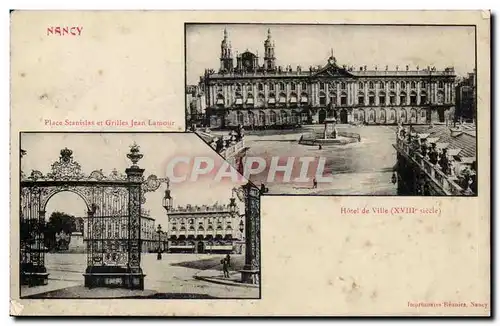 Nancy Cartes postales Place Stanislas et grilles Jean Lamour Hotel de ville