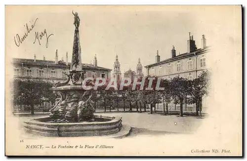 Nancy Cartes postales Fontaine et place de l&#39Alliance