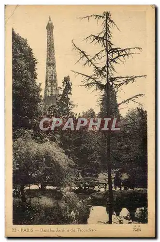 Paris Ansichtskarte AK Dans les jardins du Trocadero (Tour Eiffel)