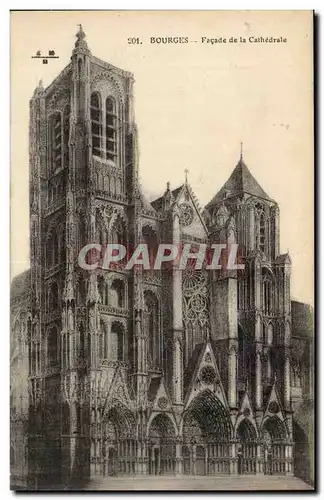 Bourges Cartes postales Facade de la cathedrale