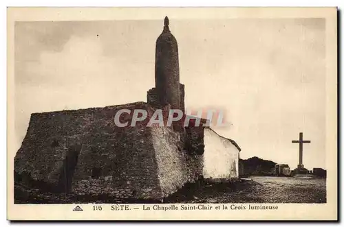 Sete Cartes postales La cahpelle Saint Clair et la croix lumineuse