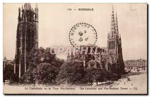 Bordeaux Cartes postales Cathedrale et tour Pey Berland