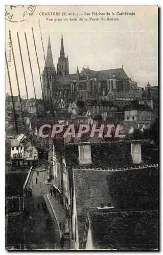 Chartres Ansichtskarte AK Les fleches de la cathedrale Vue prise du haut de la porte Guillaume